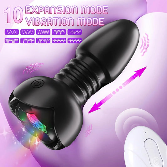 Wireless Telescopic Male/Female Anal Vibrating Plugs Great Male Prostate Stimulation Adult Sex Toy