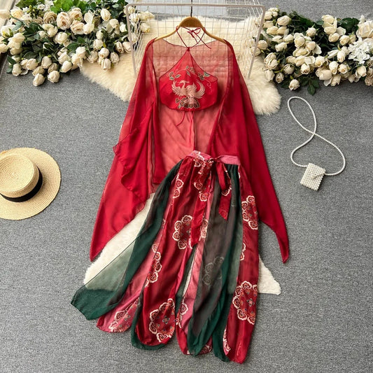 Women Sexy Cosplay Costumes Chinese Cheongsam Midi Lingerie See-through Geisha Kimono Hanfu Dress