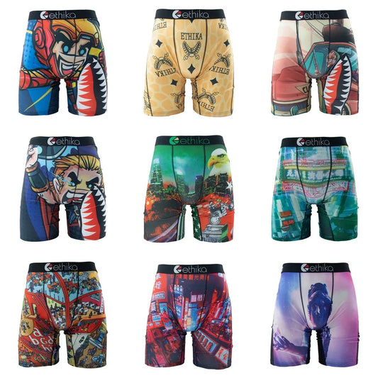 ETHIKA 1Pcs Men Underwear Boxershorts Breathable Mens Trunks Plus Size S-3XL Man Swimming Men's Boxers
