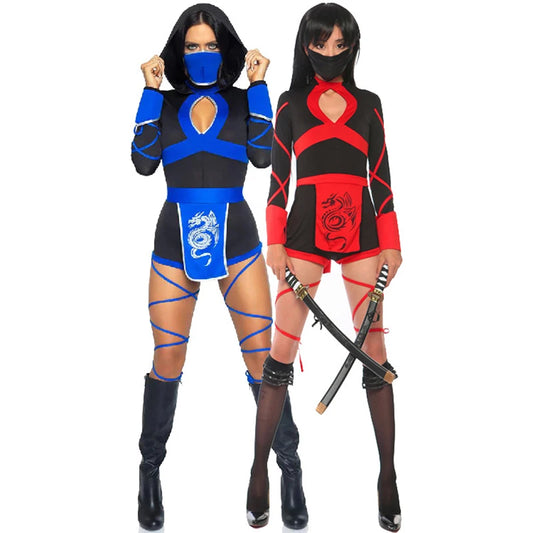 Women Sexy Ninja Costume Anime Dragon Samurai Ninja Cosplay Jumpsuit Uniform Sexy Suit
