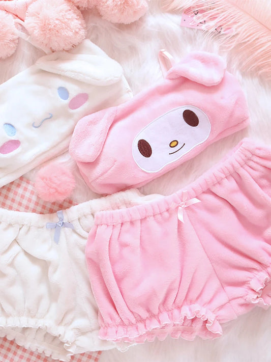 Kwaii Velvet Tube Top and Panties Set Adorable Anime inspired